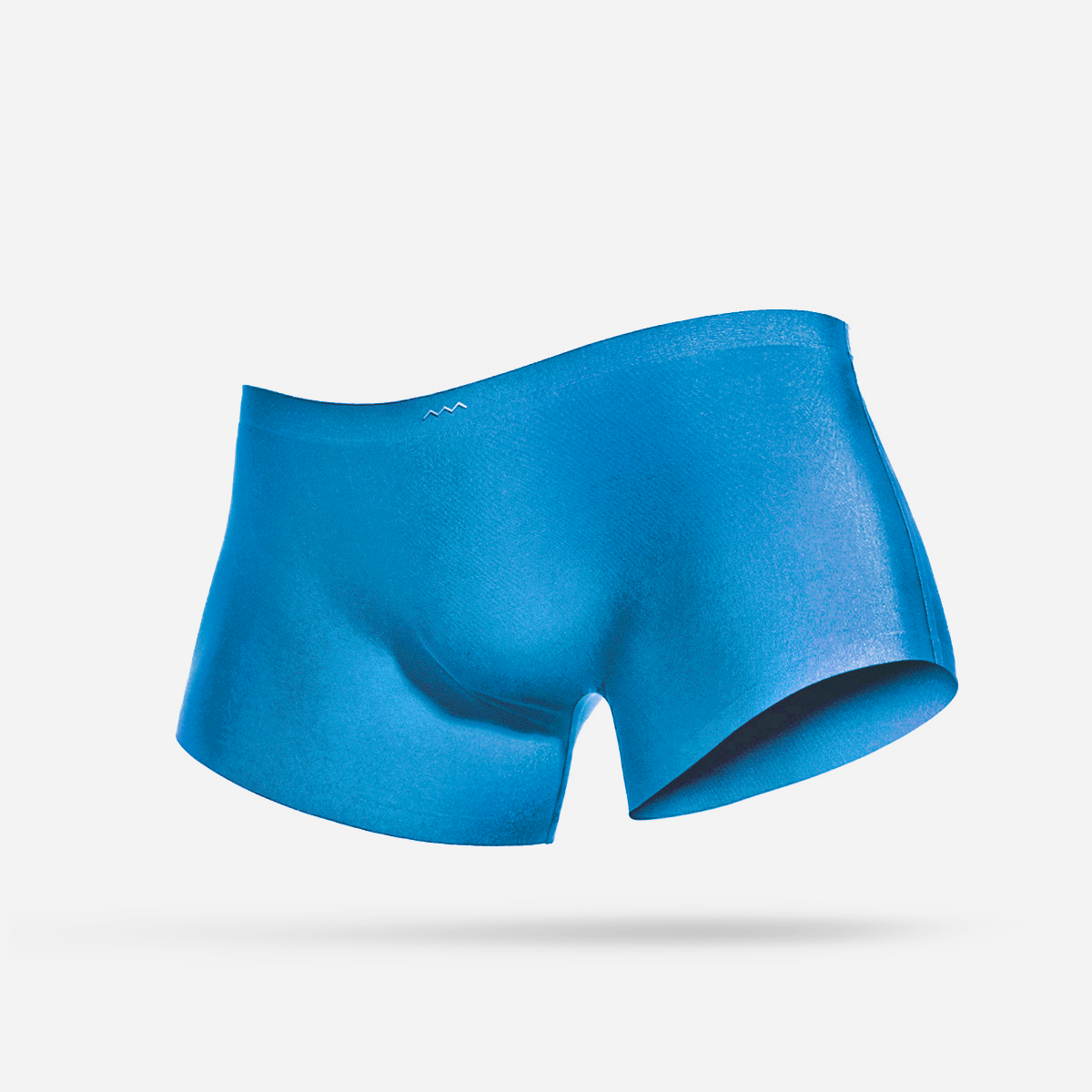 A blue boxer brief underwear designed to fit snugly and has a sleek look