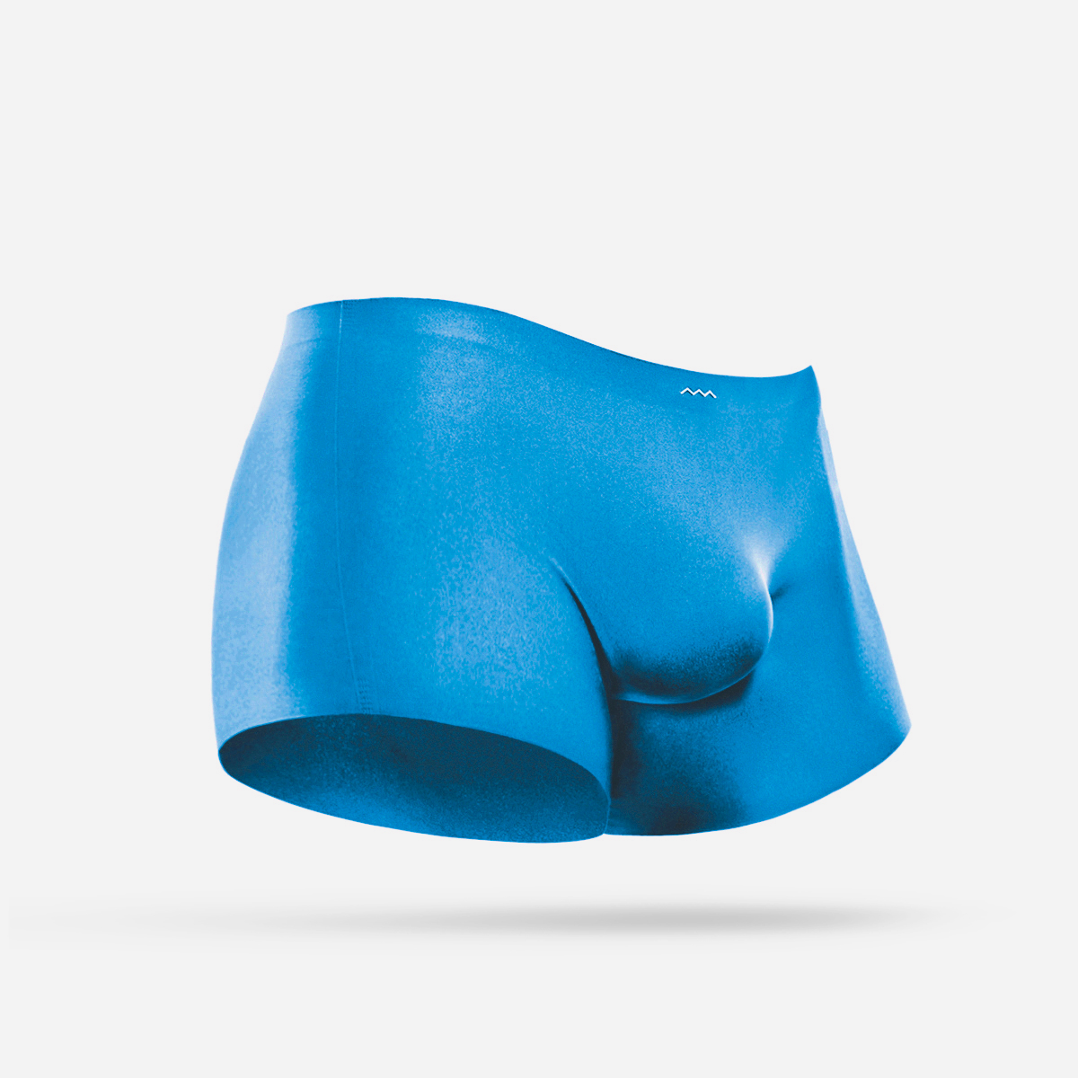 A blue boxer brief designed for comfort and minimal sensation during rest and recovery, featuring a smooth and snug fit
