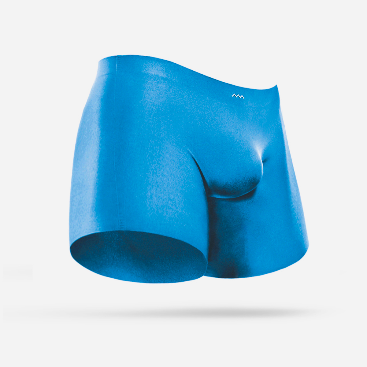 A blue long boxer brief designed with a snug fit and a visible brand logo on the waistband